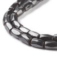 thumbnail image 3 of 1Strand Magnetic Synthetic Hematite Beads Strands Eighteen Facets Tube Black about 5mm in diameter 8mm long about 50pcs/strand hole: about 1mm 16 inch, 3 of 3