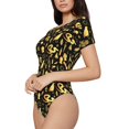 thumbnail image 3 of Picia glod Skull snake bird Womens One Piece Swimsuits Modest Tummy Control Bathing Suits Lace Up Slimming Swim Suit-Small, 3 of 9