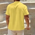 thumbnail image 4 of LMOIPLI Mens Casual Short Sleeve Shirts Comfortable V Neck Solid Color Classic Tops Dressy Big and Tall Shirt Trendy Clothes Yellow L, 4 of 9