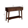 thumbnail image 5 of Console Table with 2 Drawers and Angled Legs Walnut Brown, 5 of 5