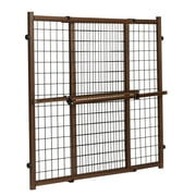 Angle View: Position & Lock Tall & Wide Baby Gate, Pressure-Mounted, Farmhouse Collection