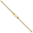 thumbnail image 2 of Primal Gold 14 Karat Yellow Gold Medical Soft Diamond Shape Red Enamel Figaro ID Bracelet, 2 of 3