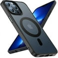 thumbnail image 3 of Mgnaooi Funda magnética para iPhone 12 Pro Max [prueba de caída de grado MIL y compatible con MagSafe] Parte trasera mate translúcida con teclas de aleación de aluminio, funda para teléfono 12 Pro Max, 3 of 4