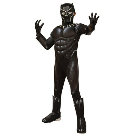 Big Boys Superhero Costume In Black Panther, 8-10 / 5-7 Years