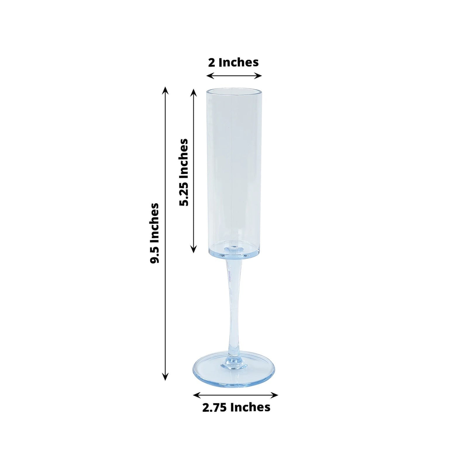 BalsaCircle 6 Dusty Blue 6 oz Cylindrical Reusable Plastic Champagne Flutes Wedding Party Events Reception Tableware Decorations