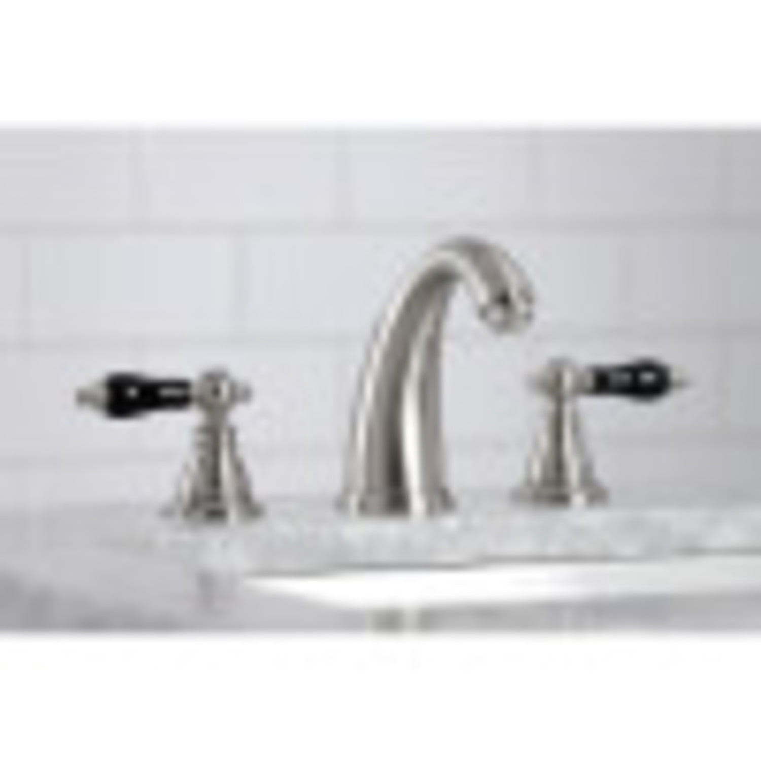 Kingston Brass KB988AKL Duchess Widespread Bathroom Faucet with Plastic Pop-Up, Brushed Nickel