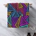 thumbnail image 5 of ZNDUO Modern Triangle Texture Abstract Pattern Bath Towel, Microfiber Shower Towels, 27.5×16 in, 5 of 7
