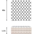 thumbnail image 3 of FMSHPON Modern Geometric Grid Pattern White Set of 6 Coaster for Drinks, Absorbent Ceramic Stone Coasters Cup Mat with Cork Base for Home Kitchen Room Coffee Table Bar Decor, 3 of 4