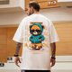 thumbnail image 2 of Camiseta de algodón con estampado de oso para hombre, Tops holgados con cuello redondo, ropa informal cómoda y transpirable de gran tamaño para mujer, 2 of 5