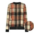 thumbnail image 5 of Aboser Plaid Bomber Jackets for Women Retro Chequered Print Windbreaker Zip Up Cropped Jacket Casual Stand Collar Outerwear Lightweight Long Sleeve Coat with Pockets, 5 of 6