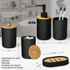 thumbnail image 5 of "Juego De Accesorios Baño 5 Pzs Dispensador Bambú Y Plástico Lab.G Negro ", 5 of 5