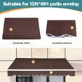 thumbnail image 2 of MCombo Patio Awning 12x10 Feet Fabric Replacement Sunshade Canopy for Retractable Awnings(Coffee Brown), 2 of 10