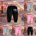 thumbnail image 5 of YUEHUA Girls' Sweatpants Super Soft Athletic Performance Pants Wide Leg Drawstring Baggy Pants Athletic Joggers Sweat Trousers, Size 7-8 Years, 5 of 6