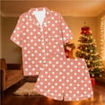 thumbnail image 6 of Posijego Women's Pajama Sets Short Sleeve Button down Shirts Polka Dot Print Shorts Pj Sets Loungewear, 6 of 7