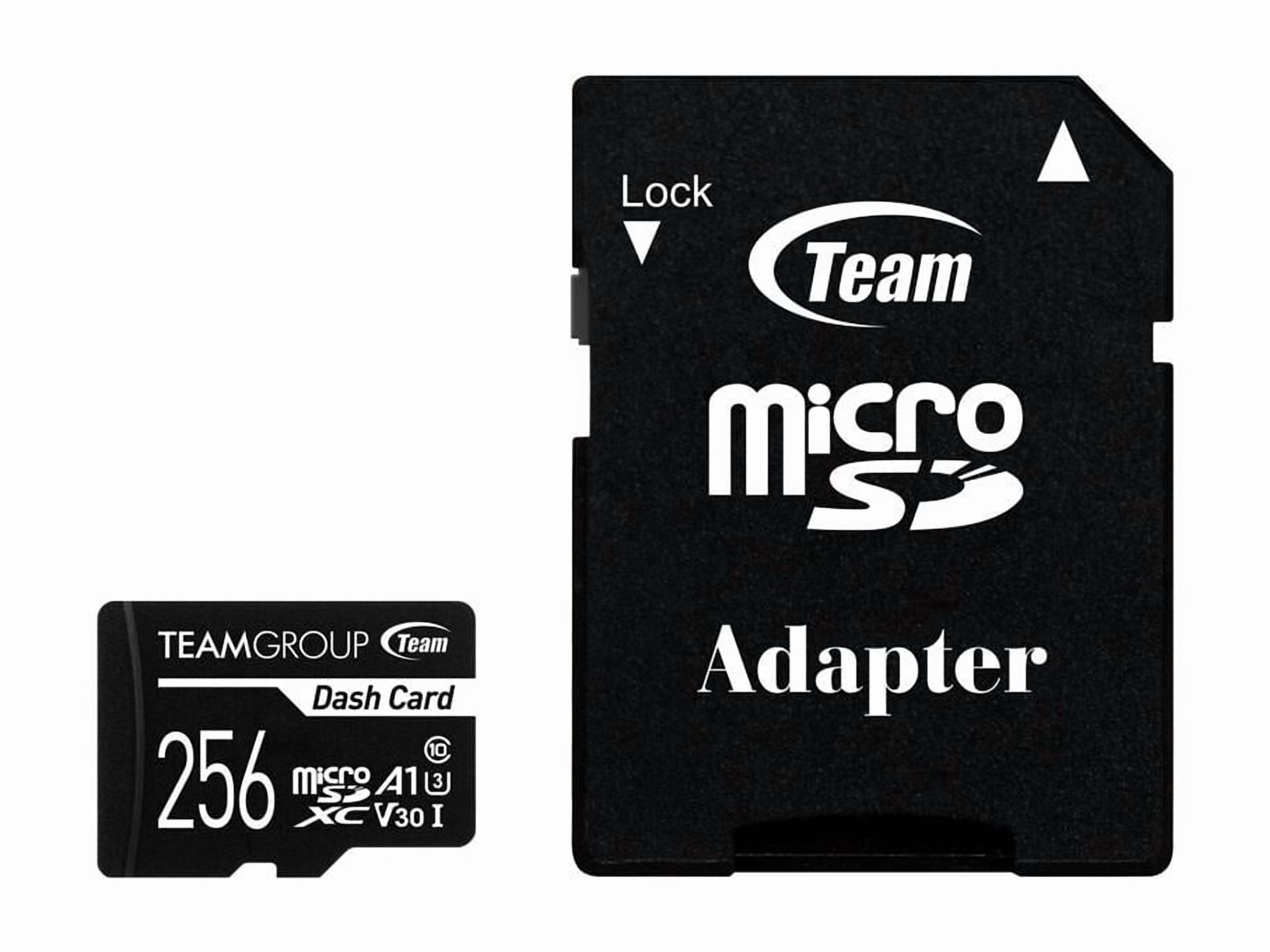 Team 256GB Dash Card microSDXC UHS-I/U1 Class 10 Memory Card with Adapter, Compatible for cams, Speed Up to 100MB/s (TDUSDX256GUHS03)
