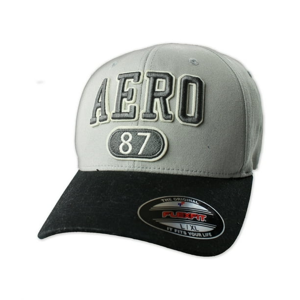 Gorra de beisbol Aeropostale FlexFit 87 para hombre gris L/XL
