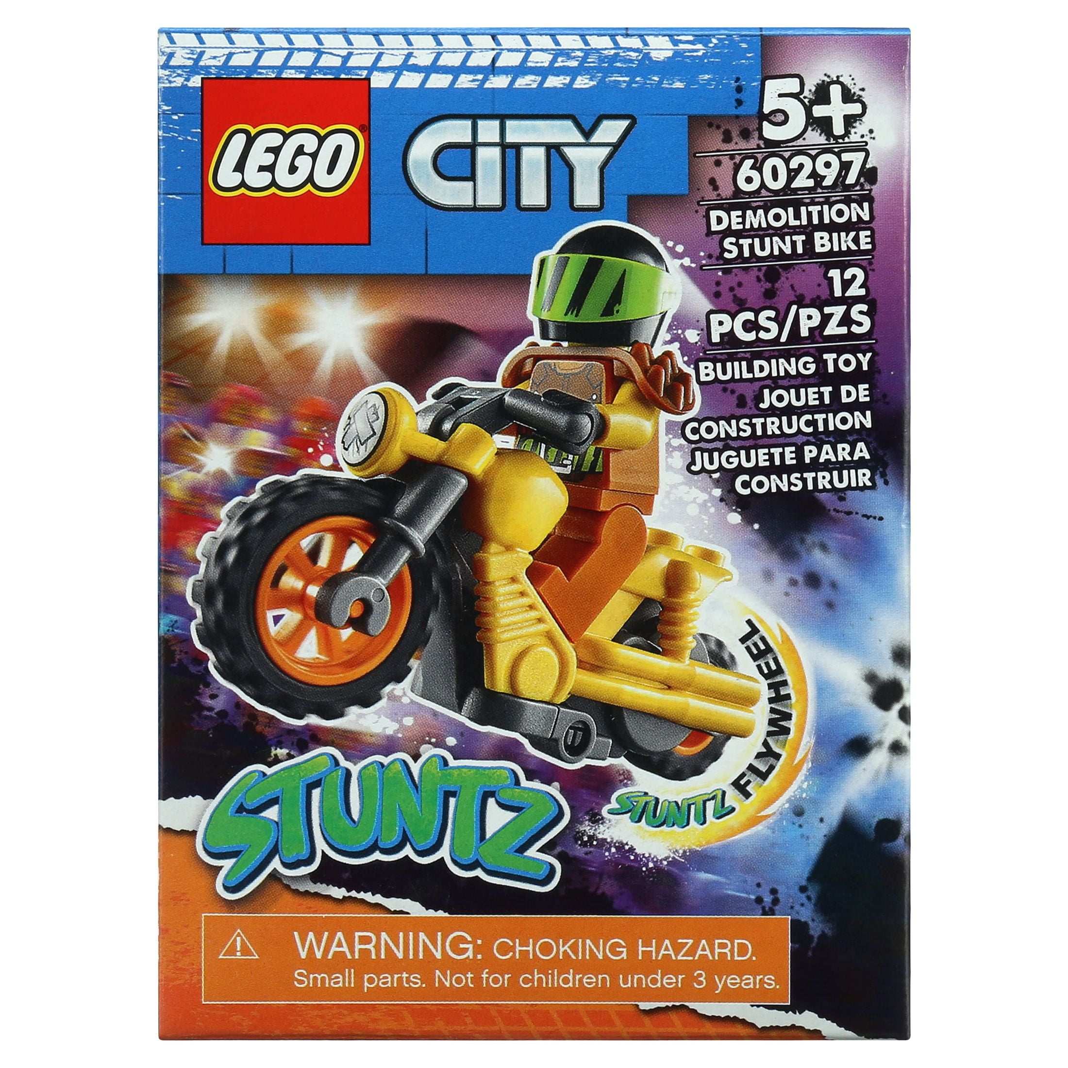 LEGO City Stuntz Demolition Stunt Bike 60297 Building Kit; Featuring a Toy Stunt Bike with Flywheel Functionality, Plus LEGO City Adventures TV Series Minifigure Character Wallop (12 Pieces)