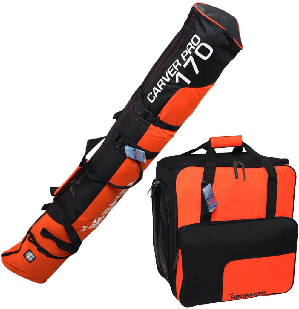 BRUBAKER Padded Ski Bag Skibag Carver Pro 2.0 with strong 2-Way Zip and Compression Straps Available in 11 Colors and in 66 7/8 or 74 3/4