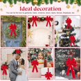 thumbnail image 7 of Pakyozj Red Bows Christmas Decorations 12”X20” Big Red Velvet Ribbon Wired Decorative Bows with Glitter Gold Edge for Tree Topper, Outdoor Indoor Wreaths Stair Fence Xmas Home Front Door Decorations, 7 of 7