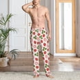 thumbnail image 2 of Logiee Strawberries And Leaf Print Pajama Pants for Men,Men’s Pajama Bottoms,Mens PJ Pants with Pockets & Button Fly-Medium, 2 of 6