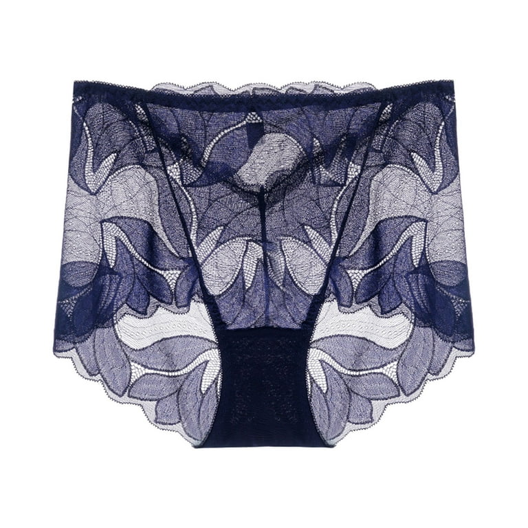 Lopecy-Sta Ladies Silk Lace Handmade Underwear Mid-raist Hollow Buttocks  Comfortable Briefs Embroidered Crotch Women's Underwear Sales Clearance