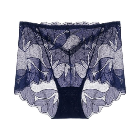 Fesfesfes Hipster Panties For Women Ladies Silk Lace Underwear Mid-raist Hollow Buttocks Comfortable Briefs Embroidered Cotton Crotch Womens Underwear