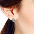 thumbnail image 3 of Vintage Sterling Silver Ornate Swirls Oval Abalone Shell Inlay Stud Earrings, 3 of 5