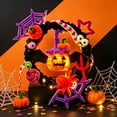 thumbnail image 5 of WWC Halloween Wreath, Orange LED Pumpkin and Bats Wreath, Gothic Halloween Decorations Wreath for Front Door, Indoor Outdoor Party Decor, 5 of 6