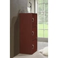 thumbnail image 4 of Hodedah 3-Shelf, 3-Door Multi-Purpose Bookcase Cabinet, Mahogany, 4 of 5