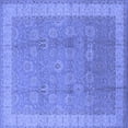 thumbnail image 1 of Ahgly Company Machine Washable Indoor Square Oriental Blue Industrial Area Rugs, 4' Square, 1 of 4