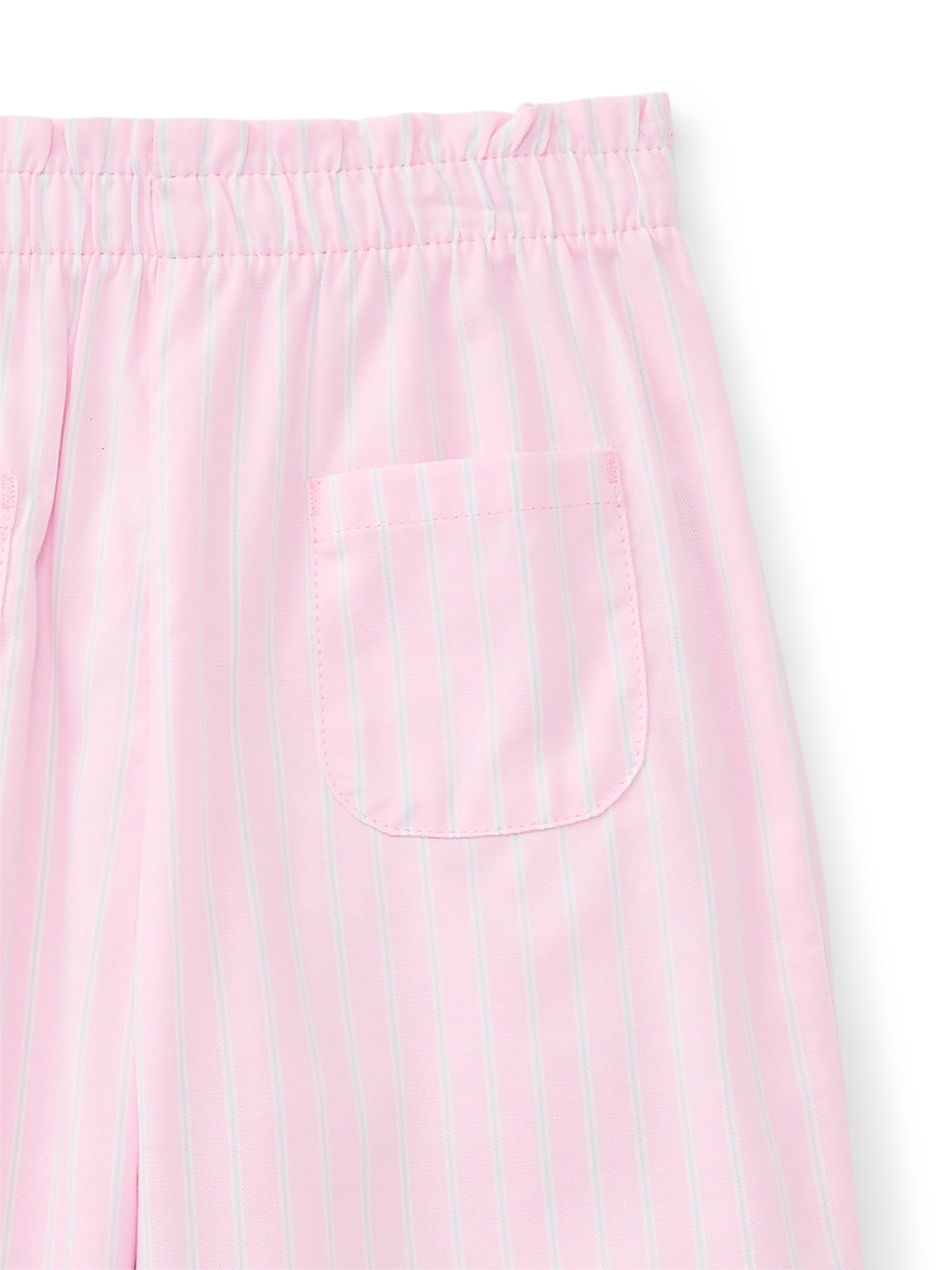 Wonder Nation Toddler Girls' Cotton Eyelet Top and Wide Leg Pants Set, 2-Piece, Sizes 12M-5T