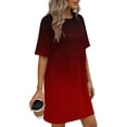 thumbnail image 4 of Tauxra Women's Short Sleeve Dress Casual Round Neck with Pockets Summer Beach Floral Print, 4 of 6