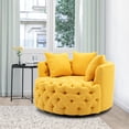 thumbnail image 2 of CAROCC Modern Akili Swivel Accent Chair Barrel Chair for Hotel Living Room Modern leisure Chair Yellow Fabric, 2 of 7