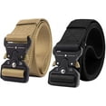 thumbnail image 1 of HSHDLDF 2 Pack Tactical Belt Nylon Belt Military Style Webbing Riggers Web Belt Heavy-Duty Quick-Release Metal Buckle Belt for Men, 1 of 6