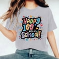 thumbnail image 5 of Youyipin Womens Tops 100 Days Of School Shirt For Women Teacher Graphic T-Shirt Happy 100Th Day Of School Gift Round Neck Short Sleeve Tee Tops Spring Tops For Women, 5 of 5