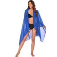 thumbnail image 5 of Women Chiffon Swimwear Pareo Scarf Beach Cover Up Wrap Kaftan Sarong Blue One Size, 5 of 7
