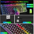 thumbnail image 6 of ZIYOULANG Wireless Gaming Keyboard and Mouse Combo with 87 Key Rainbow LED Backlight Rechargeable 3800mAh Battery Mechanical Feel Ergonomic Waterproof RGB Mute Mice for Computer PC Mac PS4 Gamer-Black, 6 of 7