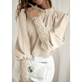 thumbnail image 3 of Sherrylily Women Chiffon Work Blouse Puff Long Sleeve Office Loose Shirt Casual Tops, 3 of 6