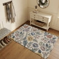 thumbnail image 3 of Area Rugs 4'x6'. Vintage Garden Flower Carpet Runner Indoor Outdoor Rugs Home Decor Aesthetic, Rustic Floral Leaf Pastoral Beige Non Slip Mats Washable Accent Rug for Living Room Bedroom, 3 of 8