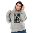 thumbnail image 4 of Want Abs Funny Working Out Cardio Gym Unisex Plus Fleece Graphic Hoodie Brisco Brands 3X, 4 of 5