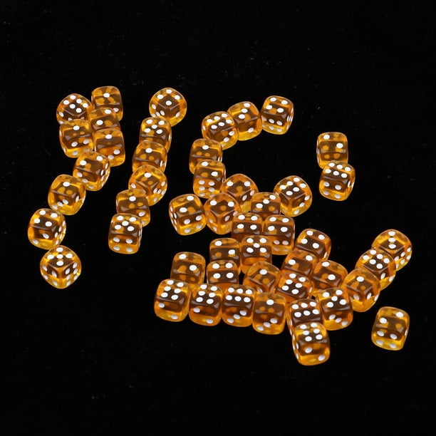 50 Uds dados D6 de seis lados para mazmorras y dragones suministros para juegos de fiesta naranja perfke Dados de 6 caras