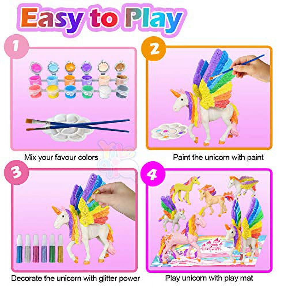 KMUYSL Unicorn Painting Kit, Arts and Crafts for Kids Ages 4-8+