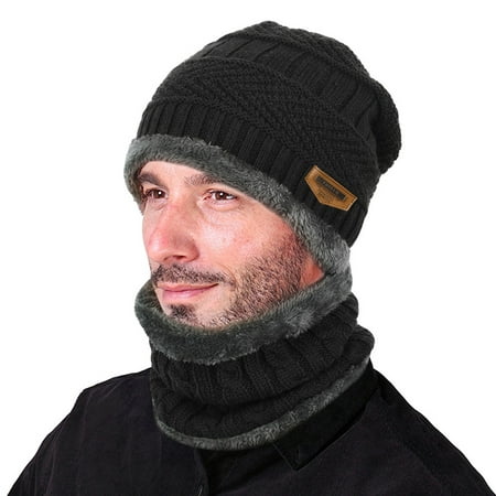 VBIGER Winter Beanie Hat Scarf Set Warm Knit Hat Thick Knit Skull Cap For Men