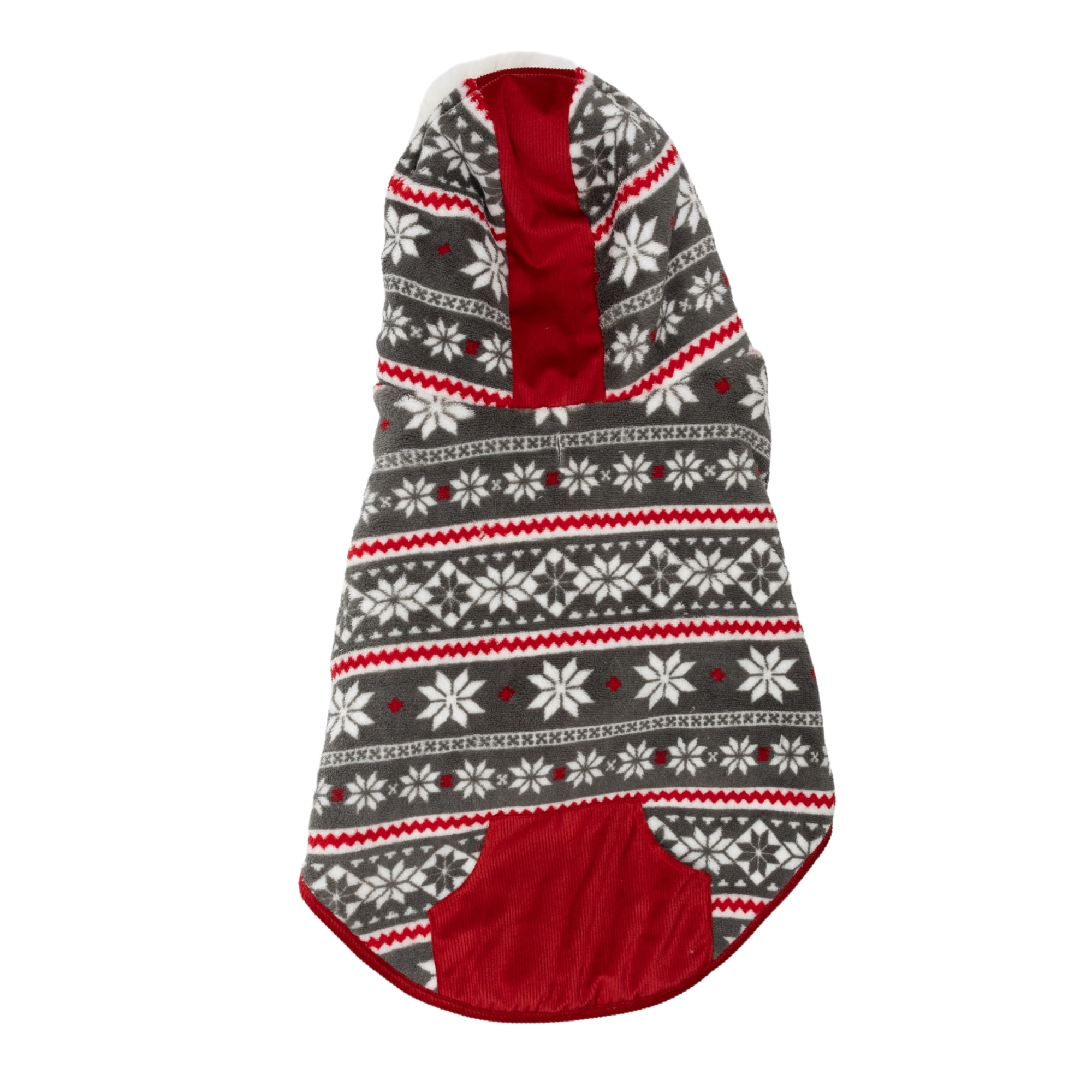 Vibrant Life Winter Coat for Cats & Dogs, Snowflake, Red and White, Small