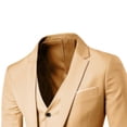 thumbnail image 3 of Fgnfyis Pants Slim Party Jacket 3 Piece Men’s Vest R Business Wedding Suit Suit Men's Coats Jackets Pants Sets Khaki M, 3 of 3