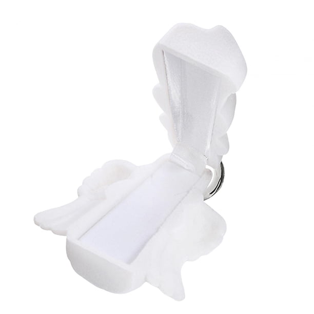 Bonita caja para anillos, joyero, aretes, expositor de joyas para anillos y aretes. ángel blanco