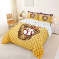 thumbnail image 2 of Erosebridal Black & Pink Dripping Waffle Baseball Sundae & Glove Graphic Full Size Comforter Sets 3 Pieces, Sweet Graphic Bedding Sets for Boys And Girls Kids,Microfiber Bedroom Decor, 2 of 6