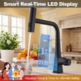 thumbnail image 2 of Sunrinx Matte Black Waterfall Kitchen Faucet with Temperature Display, Single-Handle Kitchen Faucet with Pull Down Sprayer, Three Water Outlet Modes Modern Kitchen Sink Faucet, 2 of 9