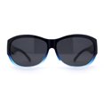 thumbnail image 3 of Polarized 61mm Luxury Large Oval Round Fashion Fit Over Sunglasses Black Blue, 3 of 4