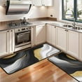 thumbnail image 3 of Kitchen Rugs Sets Of 2,Black White Marble Gold Wave Pattern Anti Fatigue Kitchen Mat Rugs Non Slip Washable,Decorative Kitchen Floor Mats for Kitchen,Sink,Laundry,17"x47"+17"x47", 3 of 5